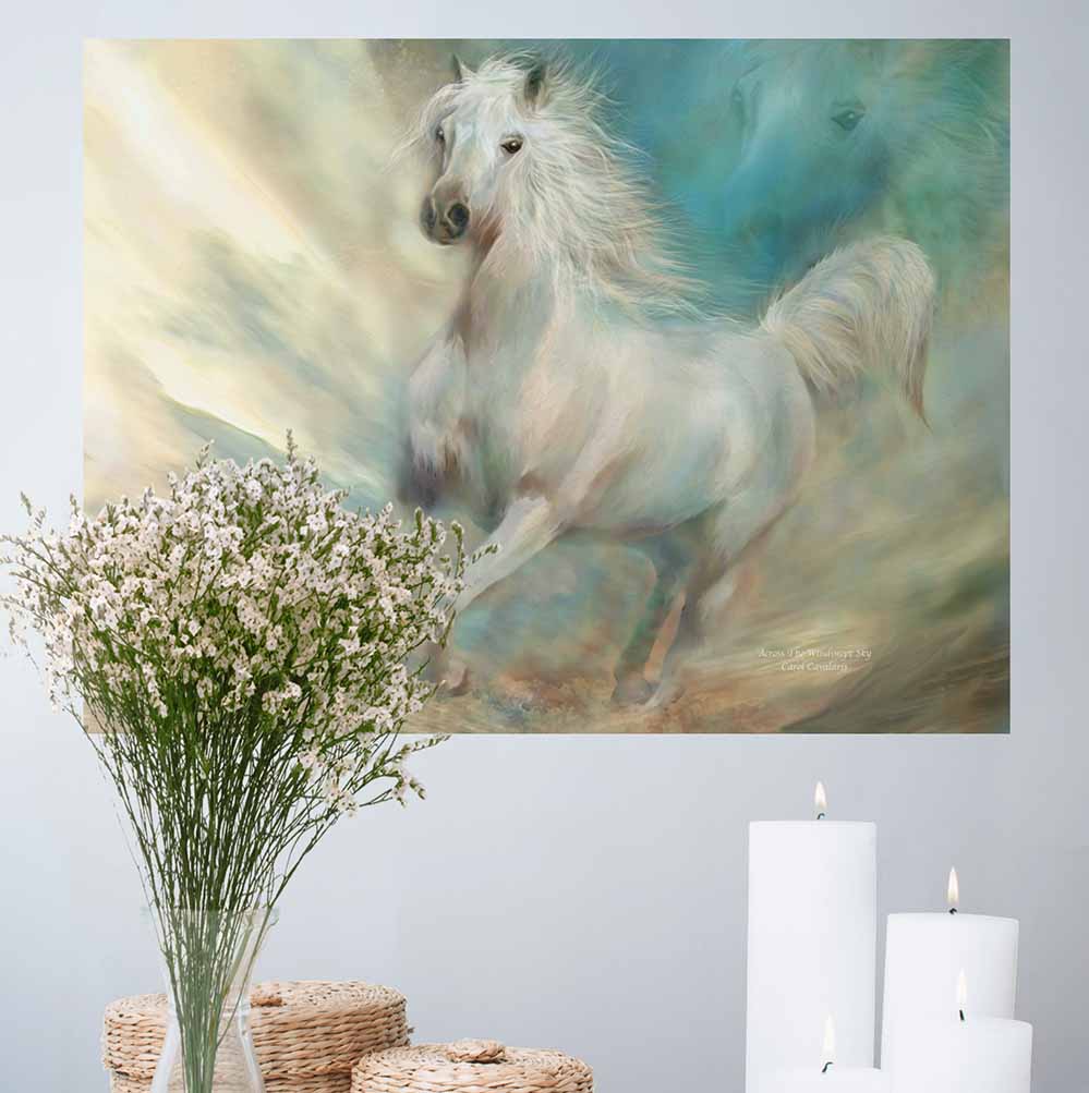 18x24 inch Across The Windswept Sky Poster Displayed Above Candles