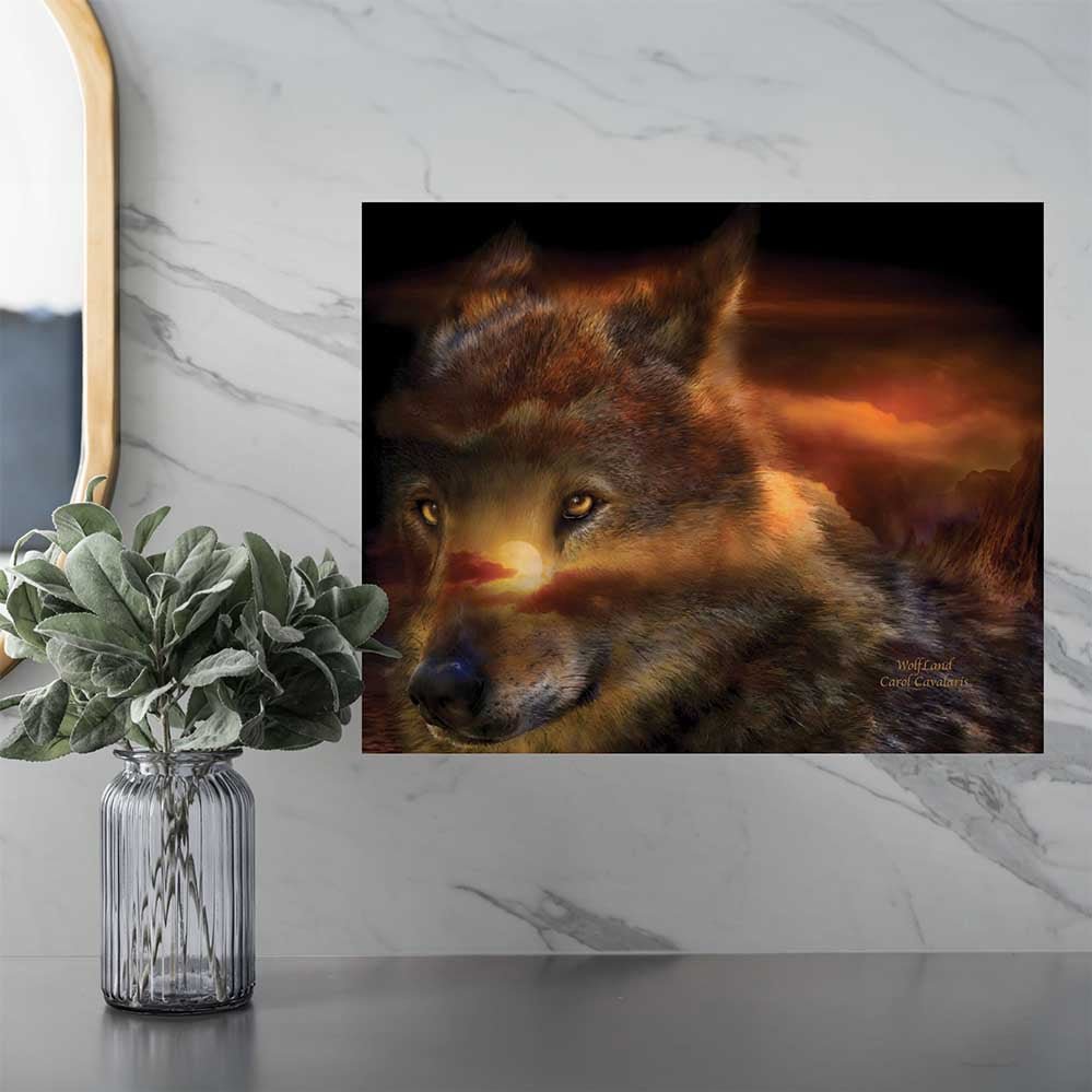 19.5x24 inch Wolfland Decal Installed Above Counter