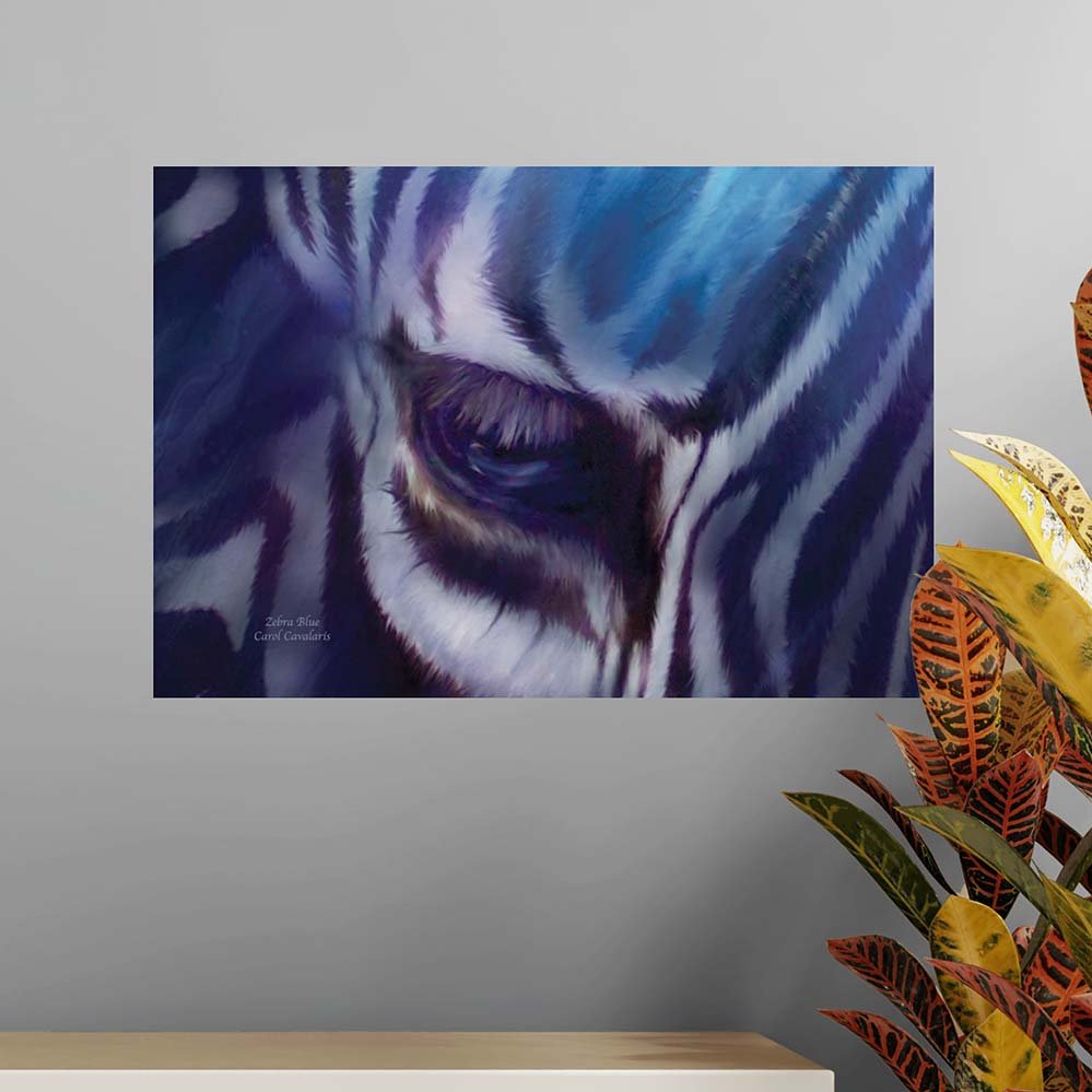 16x24 inch Zebra Blue Decal Installed Above Table