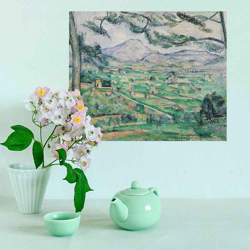 24 inch Montagne Sainte-Victoire Poster Displayed Above Counter