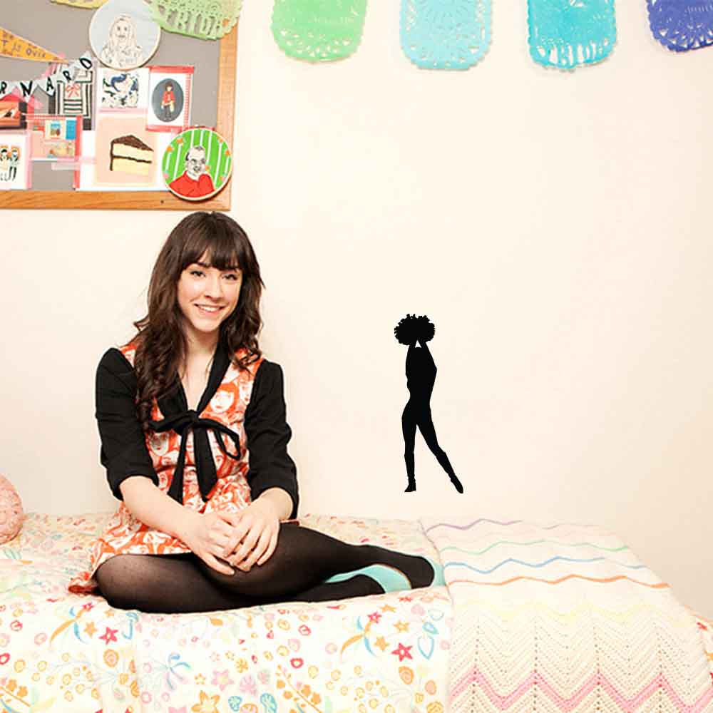 24 inch Cheerleader Wall Decal Installed in Dorm Room