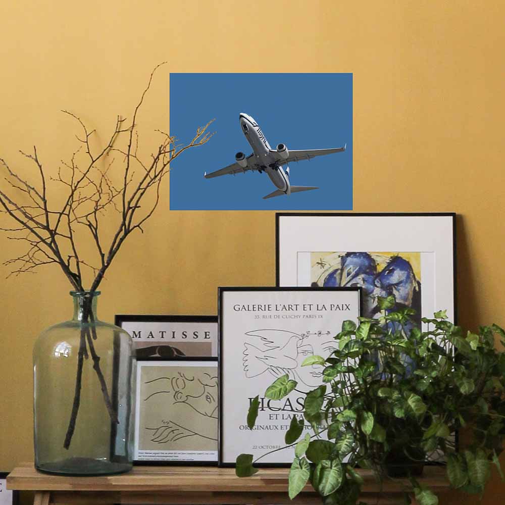 18x24 Alaska Air 737 Flyover Decal Installed on Wall