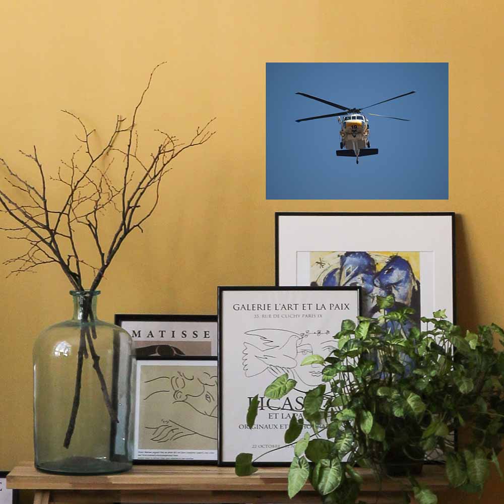 18x24 LAFD Copter 19 Front Poster Displayed on Wall
