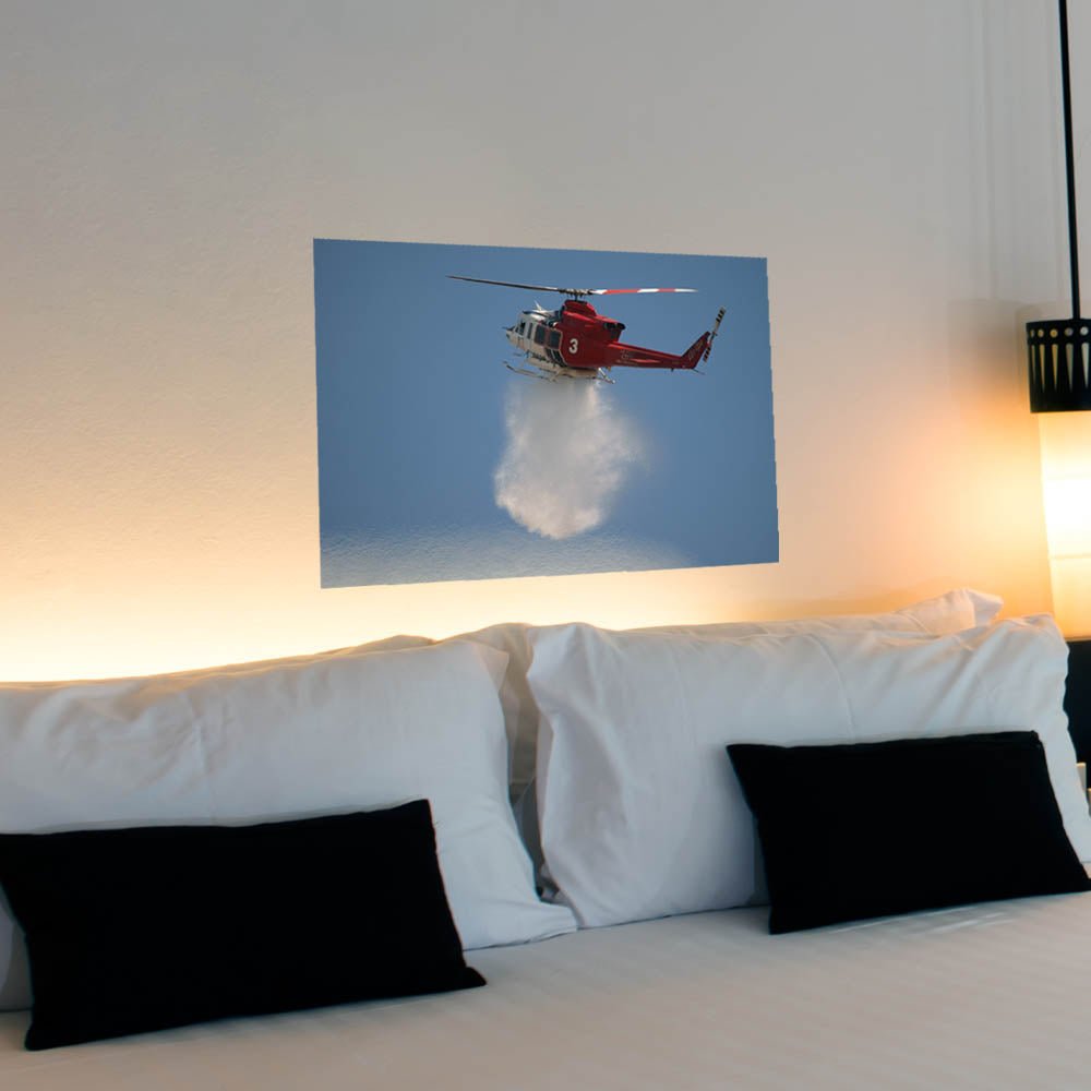 24 inch LAFD Fire 3 Water Drop Poster Displayed in Bedroom