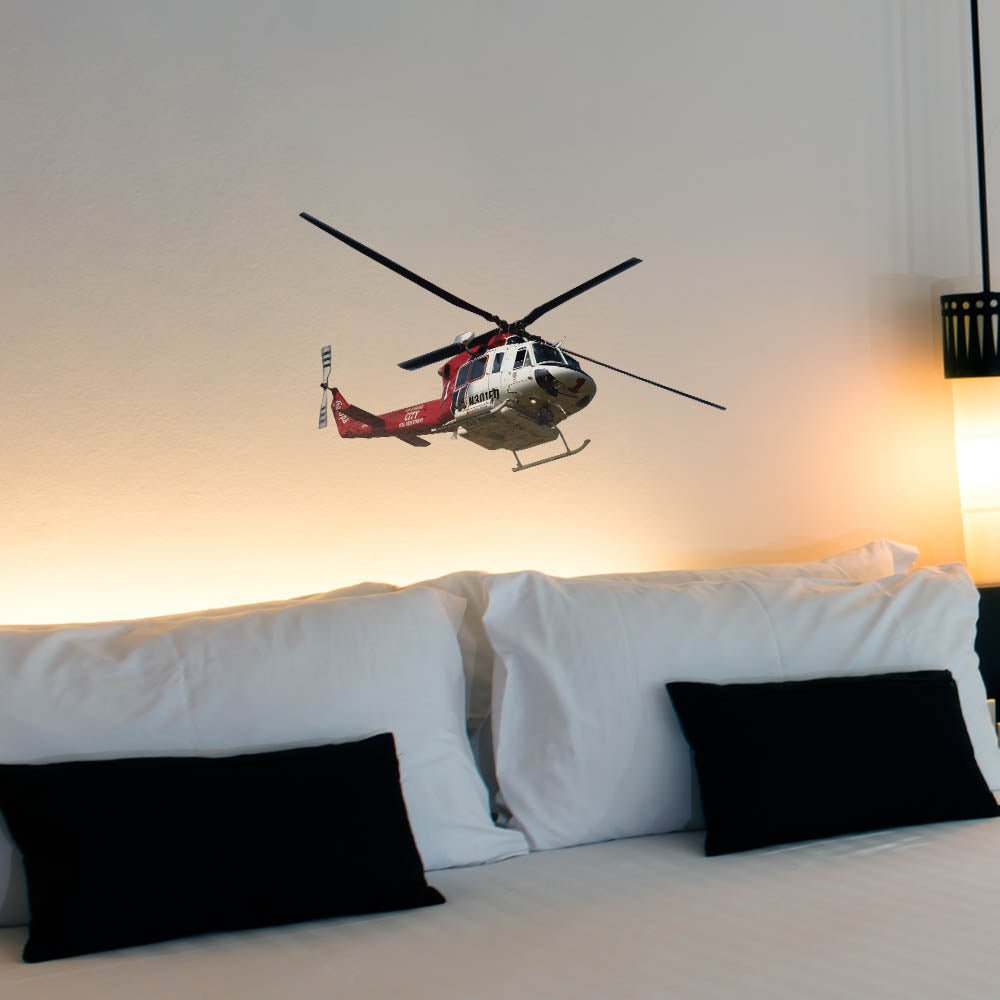 14x24 LAFD Fire Helicopter Decal Installed Above Bed