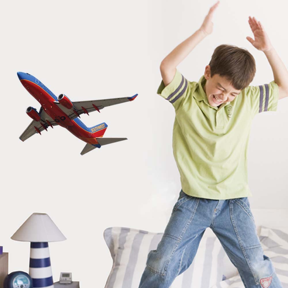 16.5x24 Southwest 737 Die-Cut Decal Installed in Boys Room