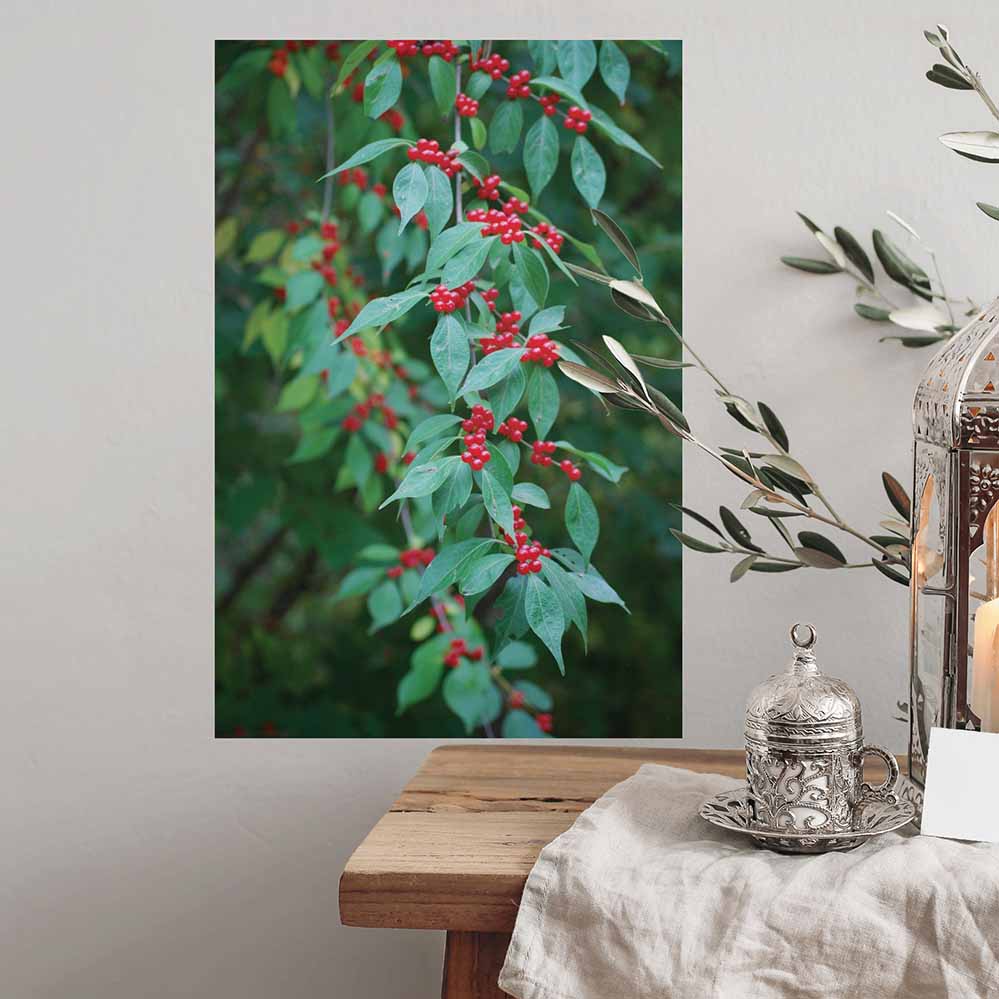 16x24 inch Berries Poster Displayed Above Table