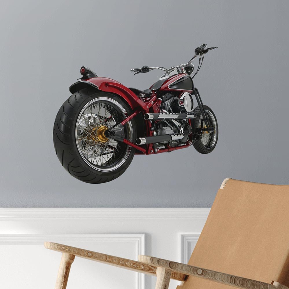 20x24 inch Cruiser Motorcycle Decal Installed on Wall