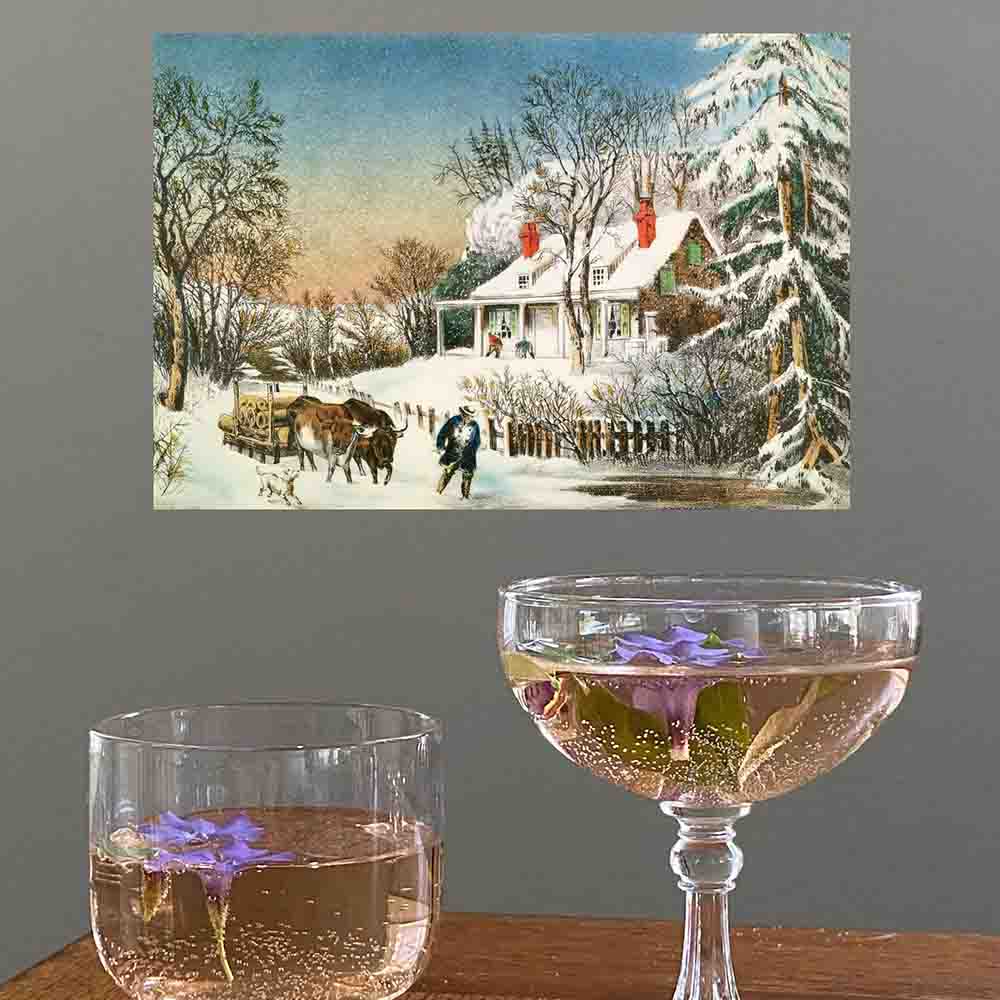 24 inch Bringing Home the Logs Decal Installed on Wall