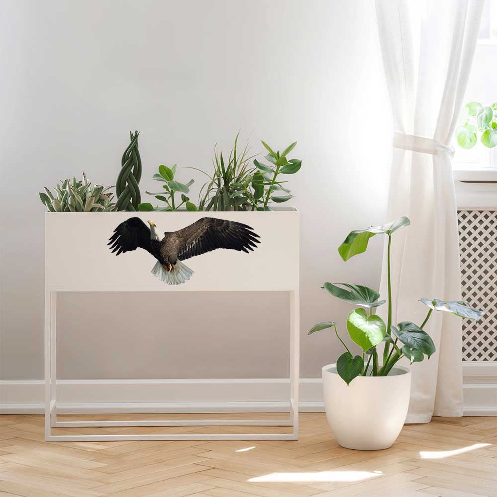 24 inch Soaring Eagle Die-Cut Decal Installed on Planter