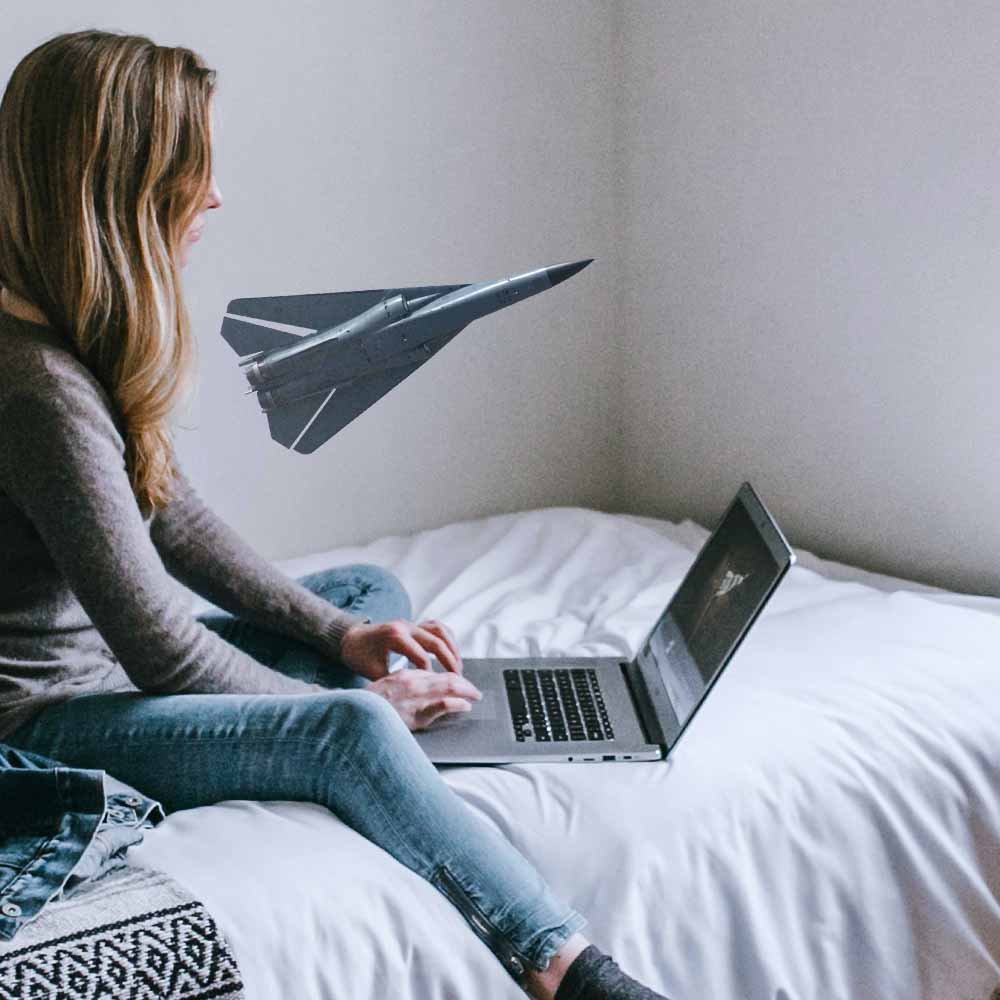 24 inch F-111 Aardvark Die-Cut Decal Installed in Bedroom