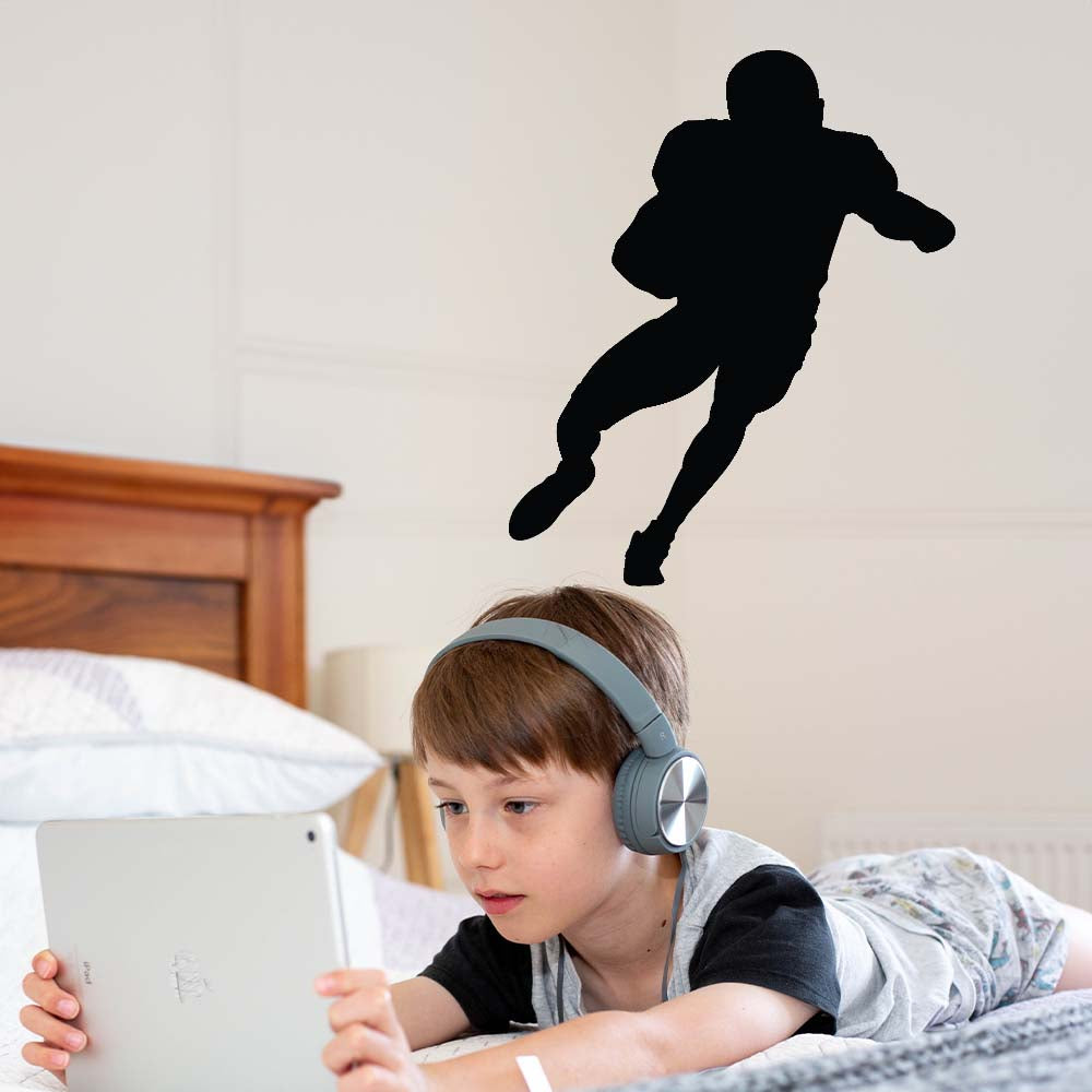 24 inch Football Running Back Wall Decal Installed in Boys Room