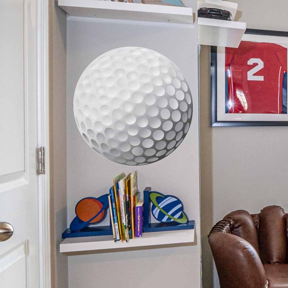 24 inch Golf Ball Wall Decal Installed in Boys Room