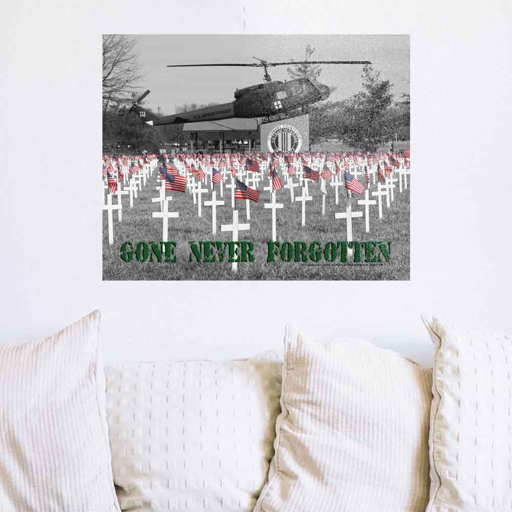 24 inch Gone But Not Forgotten Decal Installed on Wall