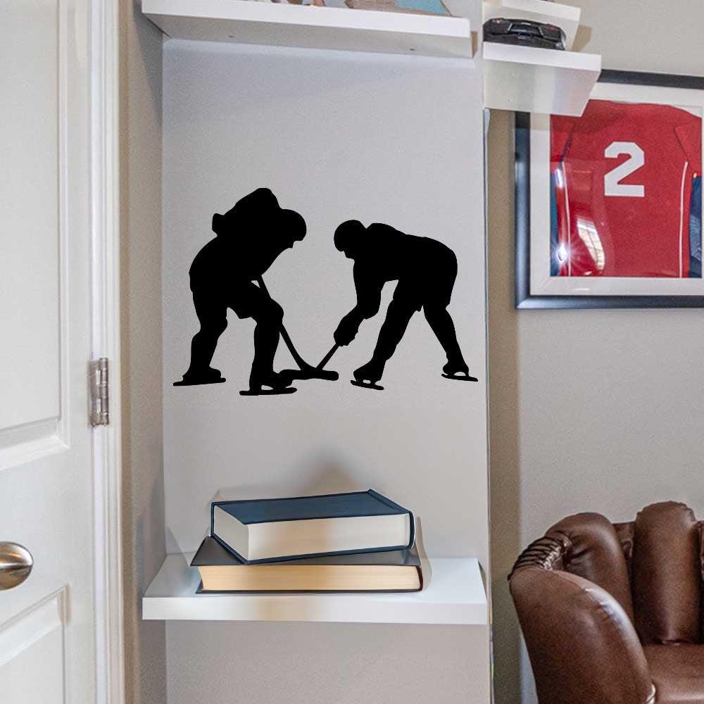 16x24 inch Hockey Player Silhouette Decal Installed in Alcove