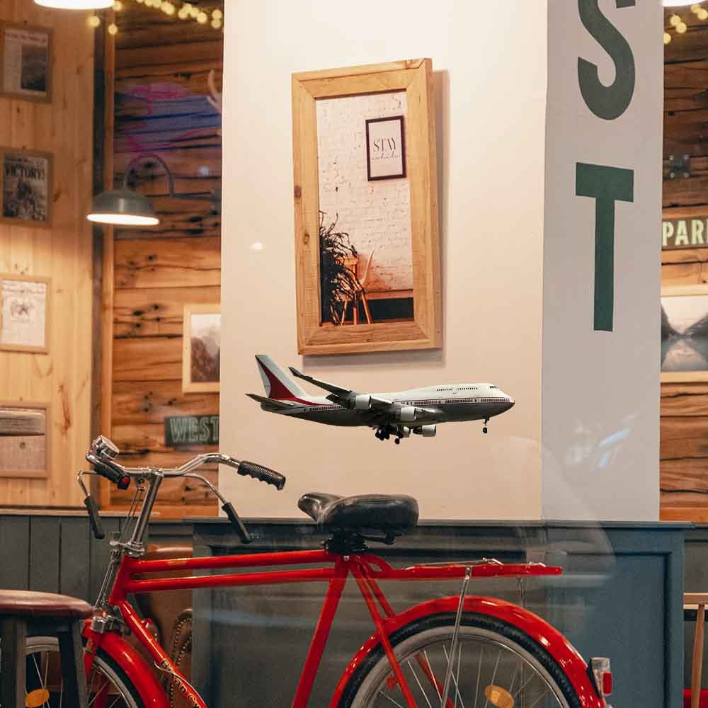 24 inch Jumbo Jet Wall Decal Installed on Column