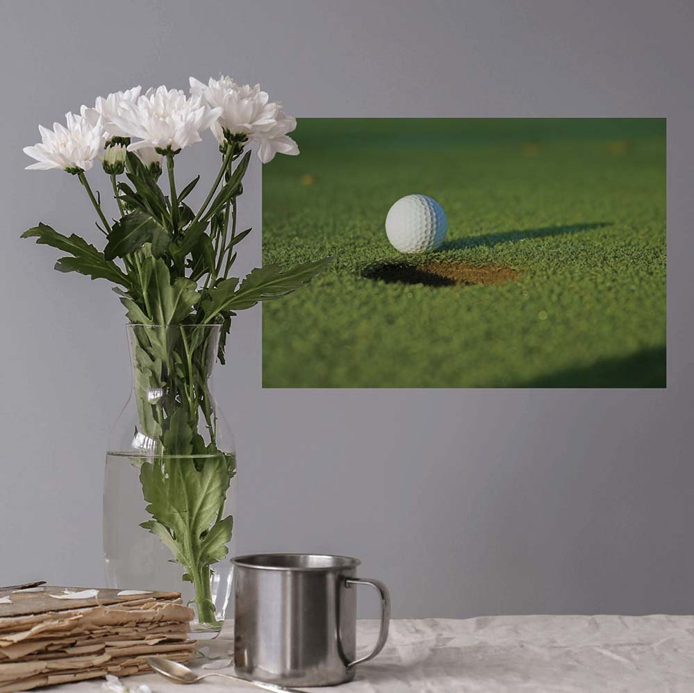 16x24 inch Lag Putt Gloss Poster Installed Above Table
