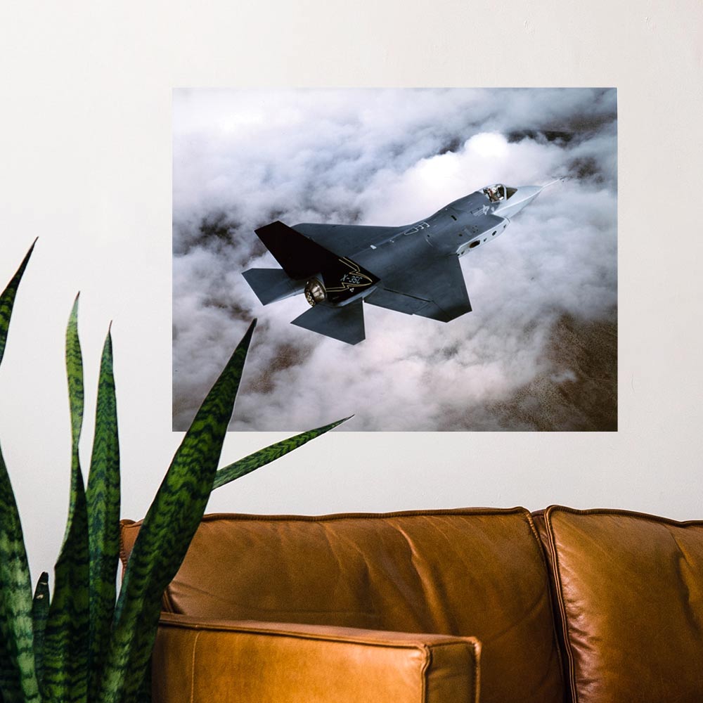 24 inch Lockheed Martin XC-35 Wall Decal Installed Above Sofa