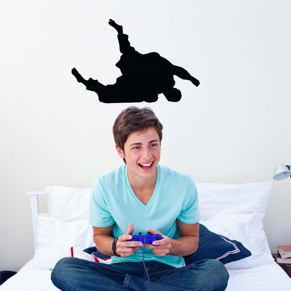 24 inch Martial Arts Judo Silhouette Wall Decal Installed in Teens Room