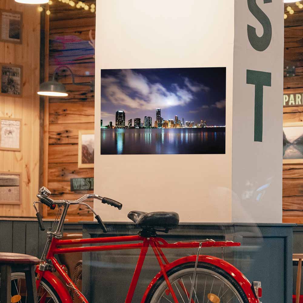 16x24 inch Miami at Dusk Decal Installed on Column
