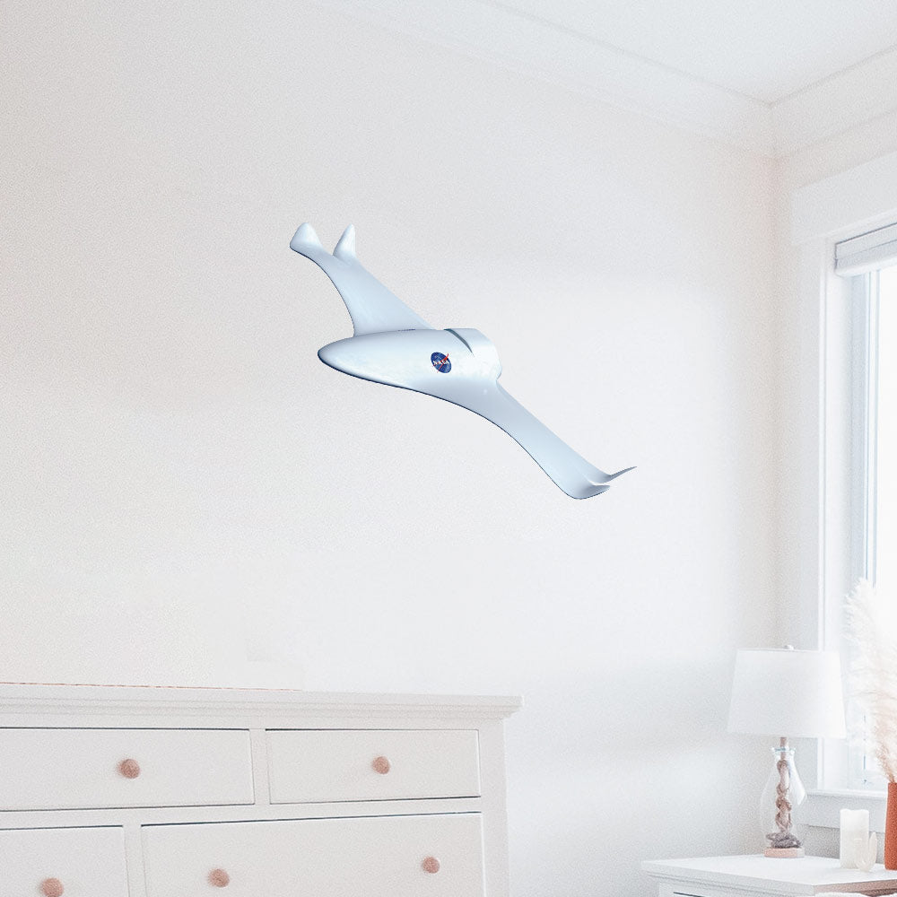 24 inch NASA Smart Plane Die-Cut Decal Installed in Bedroom