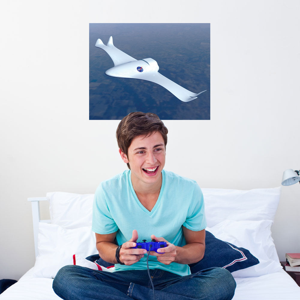 24 inch NASA Smart Plane in Flight Poster Displayed in Teen Boys Room