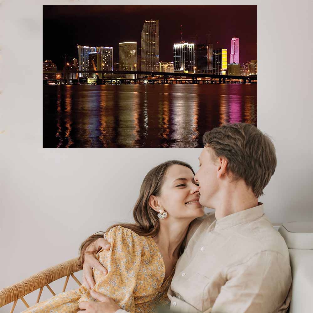 16x24 inch Night Miami Poster Displayed on Wall