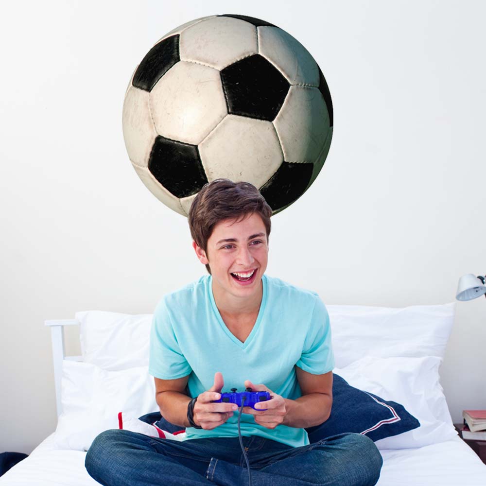 24 inch Soccer Ball II Wall Decal Installed in Teens Room
