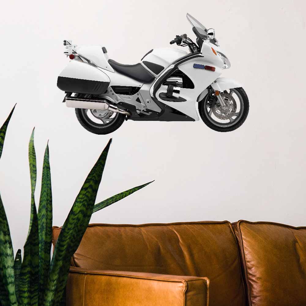 14x24 inch Police Cycle Decal Installed Above Sofa