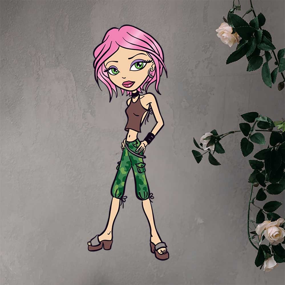 9x24 inch Punk Brat Decal Installed on Wall