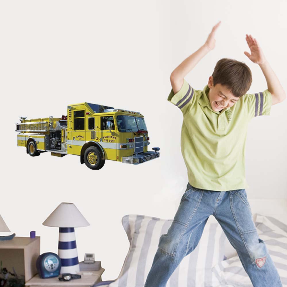 11x24 inch Fire Tanker Decal Installed in Boys Room