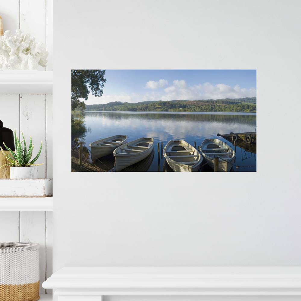 13x24 inch Serene Lake Decal Installed on Wall