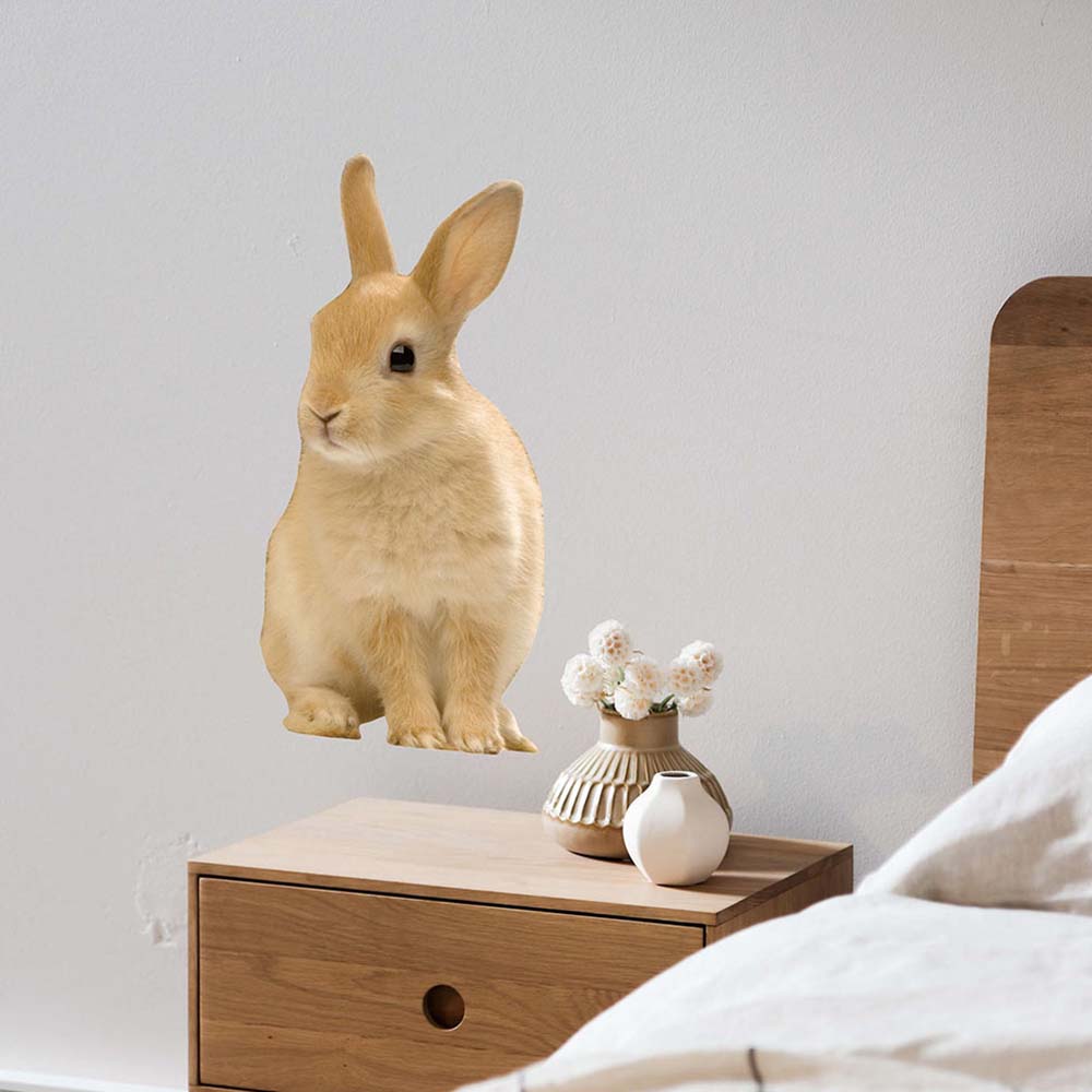24 inch Sitting Bunny  Wall Decal Installed by Nightstand