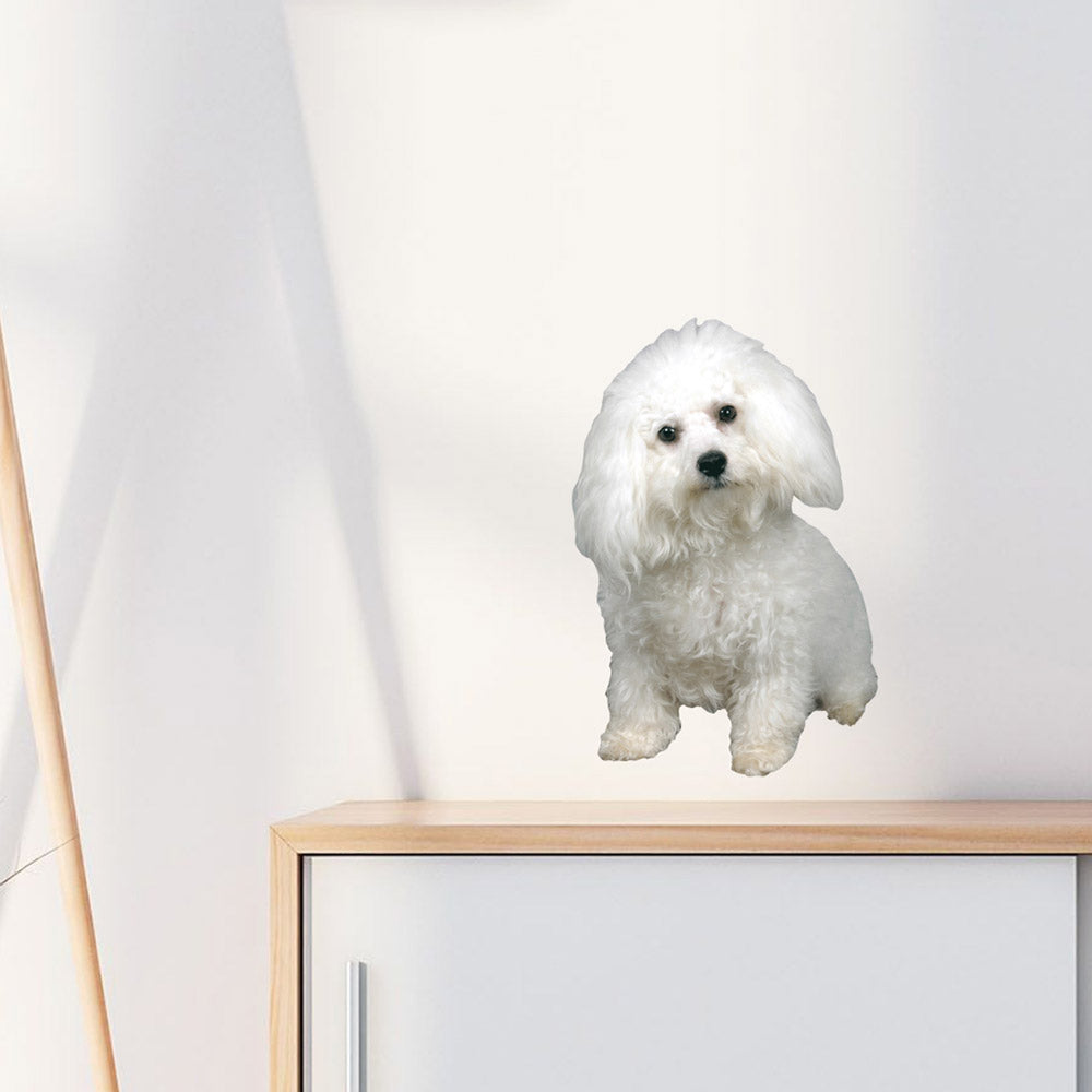 24 inch Sitting Poodle Portrait Wall Decal Installed on Wall