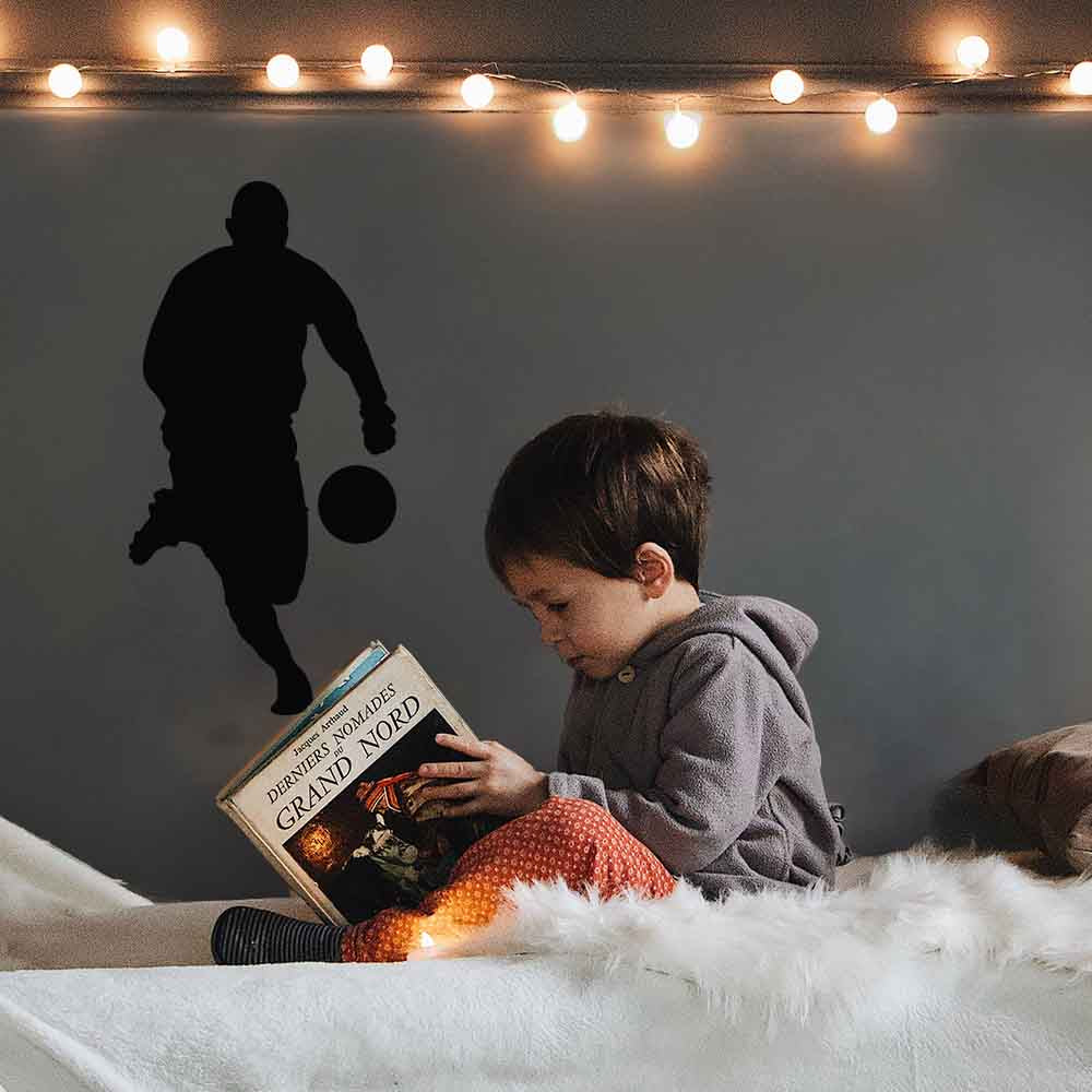 24 inch Soccer Silhouette I Wall Decal Installed in Little Boys Room