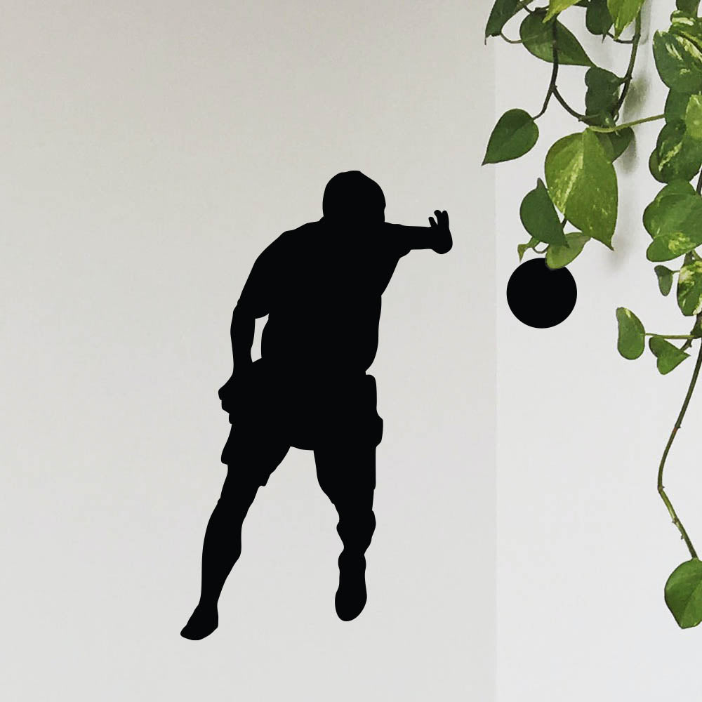 24 inch Soccer Silhouette II Wall Decal Installed on Wall