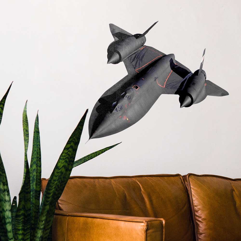 24 inch SR-71 Blackbird Wall Decal Installed Above Couch