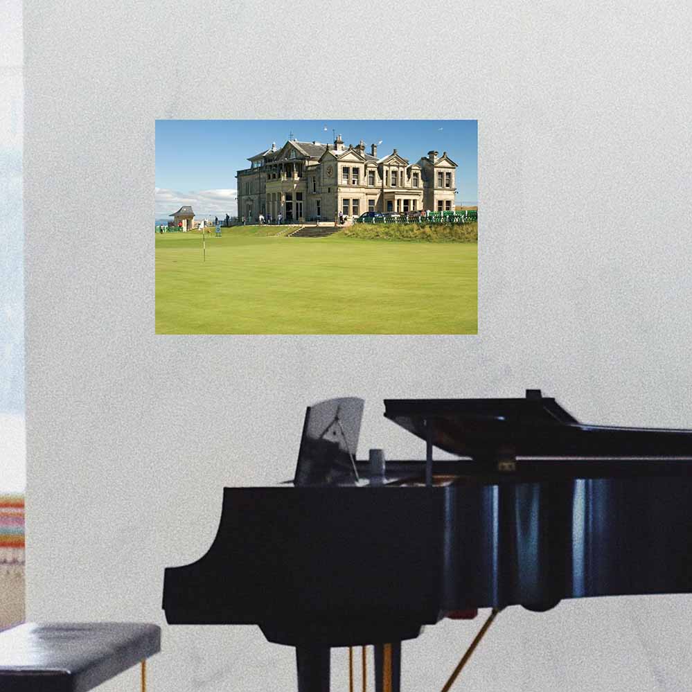 16x24 inch St. Andrews Golf Club Poster Installed Above Piano