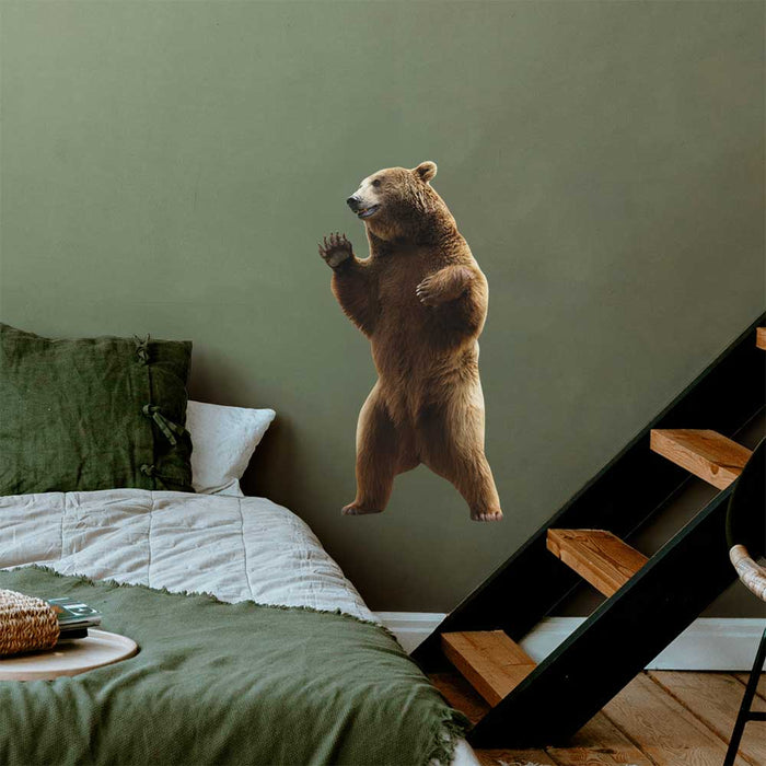 24 inch Standing Grizzly Wall Decal Installed in Bedroom
