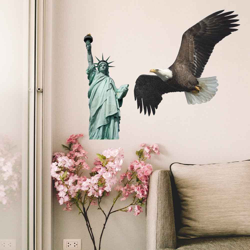 10x24 inch Statue of Liberty Decal Installed Near Window