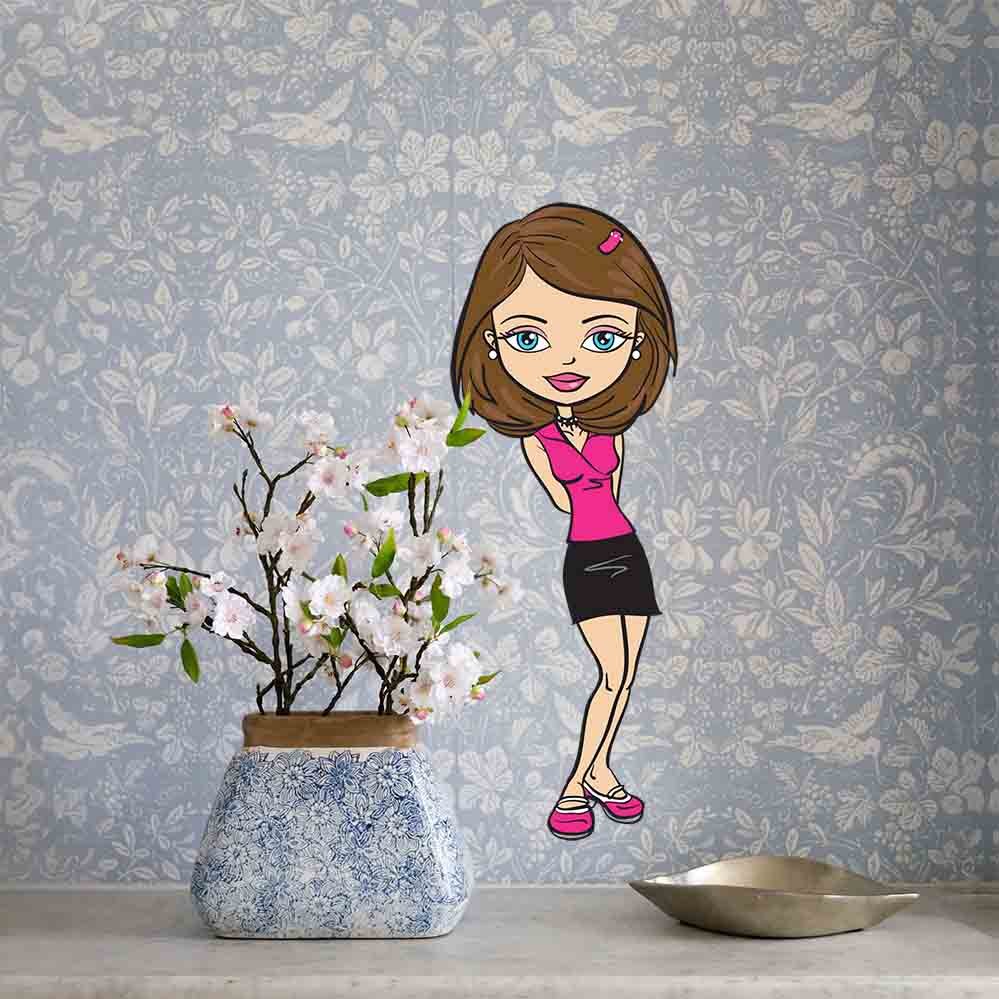 8x24 inch Teenage Brat Decal Installed Next to Flower Vase