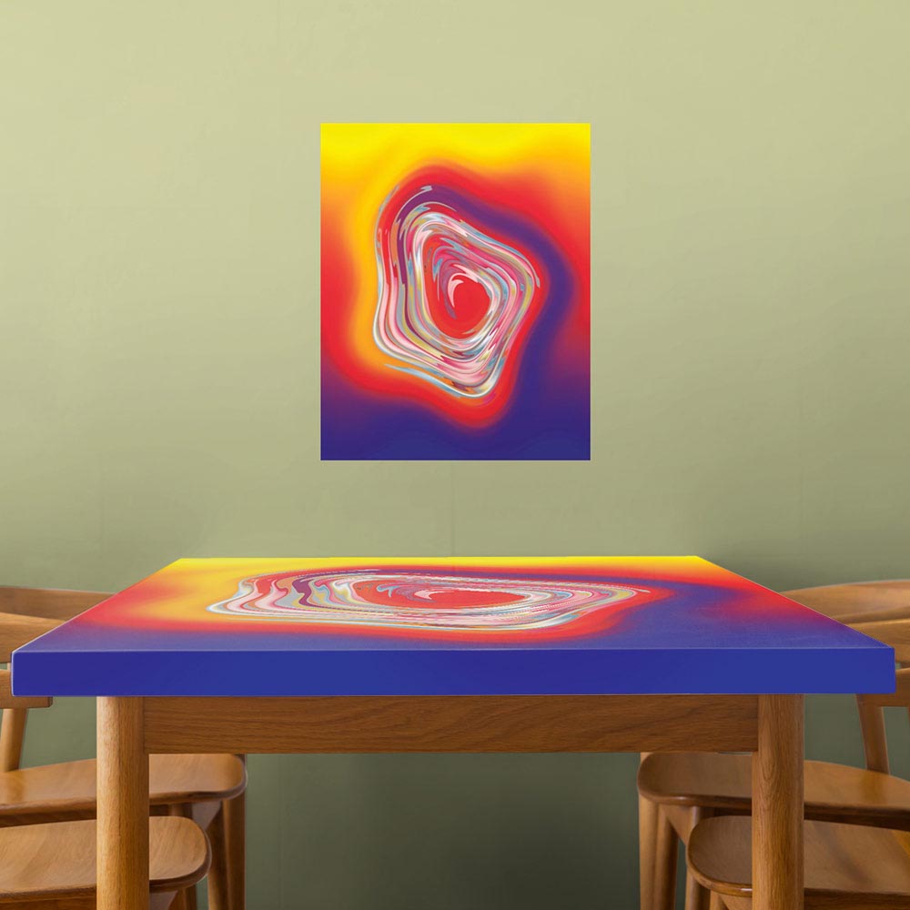 24 inch Redhole Poster Displayed Above Table