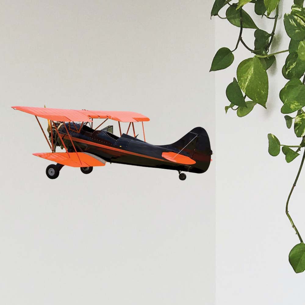 24 inch Vintage Biplane Wall Decal Installed on Wall