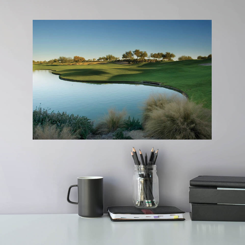 16x24 inch Arizona Golf Course Poster Installed Above Desk