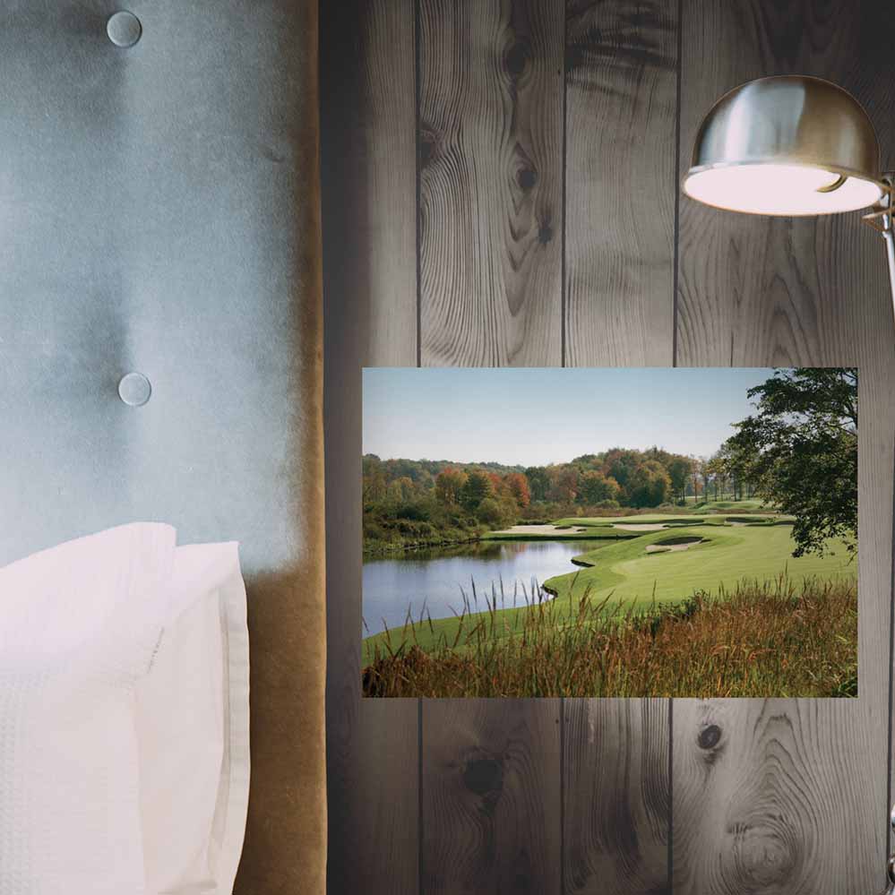 16x24 inch Autumn Golf Course Poster Installed on Wall