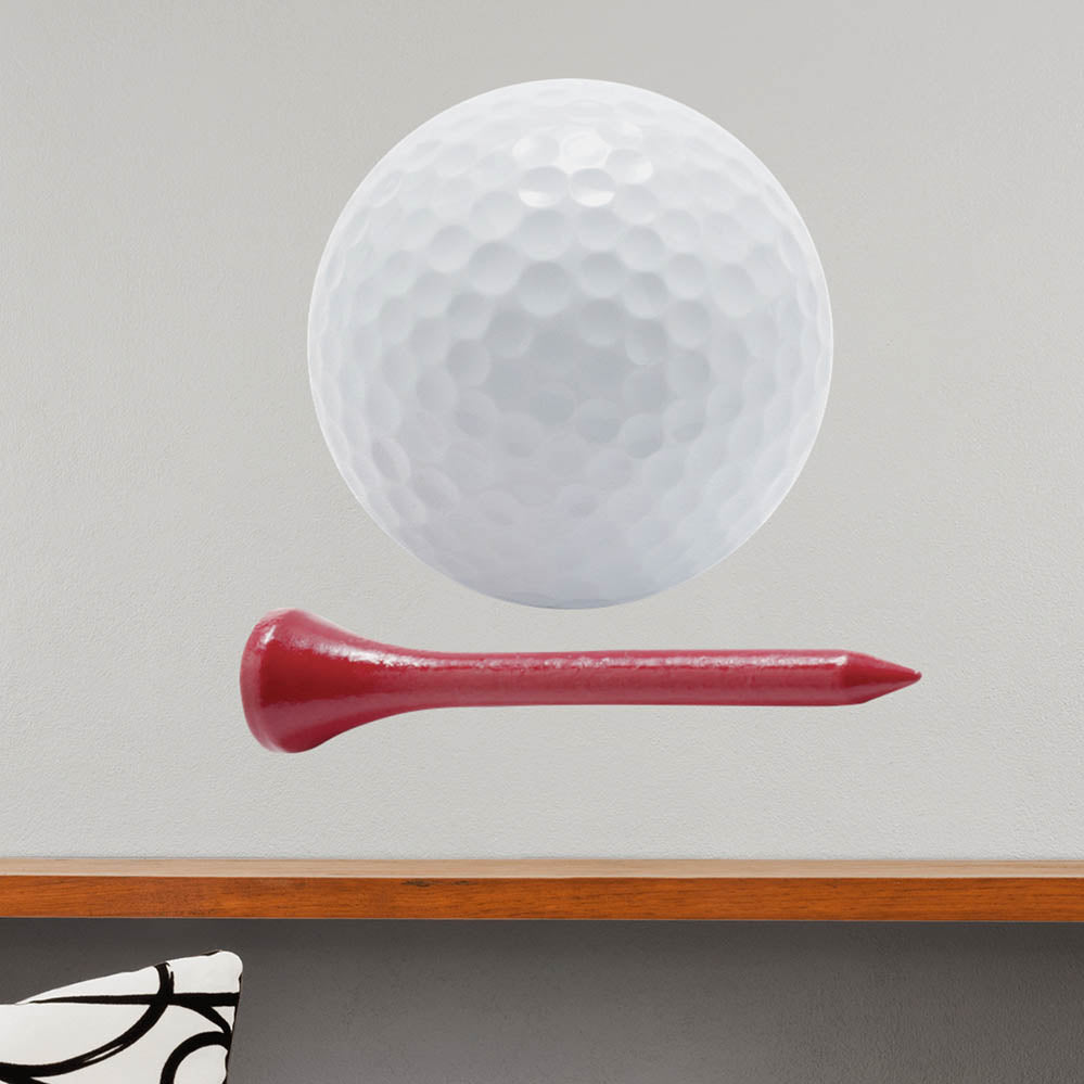 24 inch Ball & Tee Wall Decal Installed Above Shelf