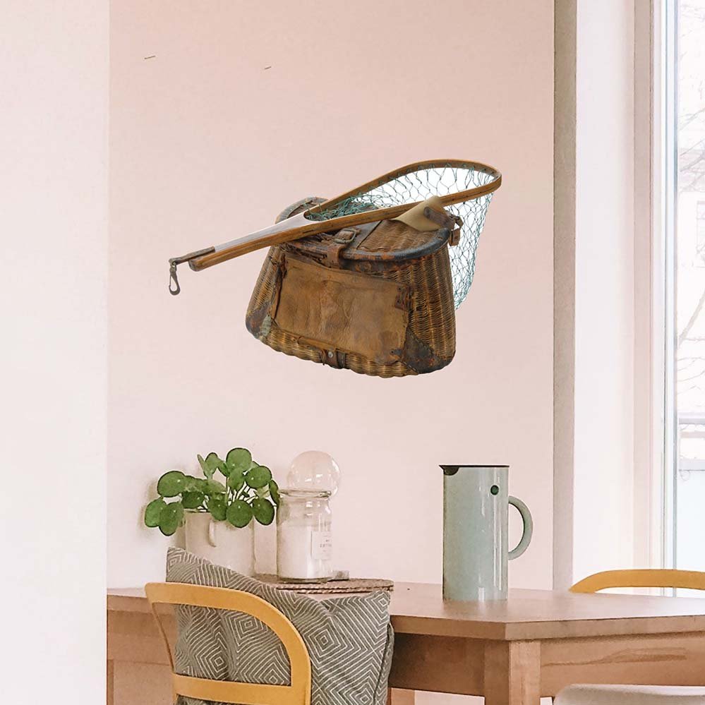 15x24 inch Fishing Basket & Net Decal Installed Above Table