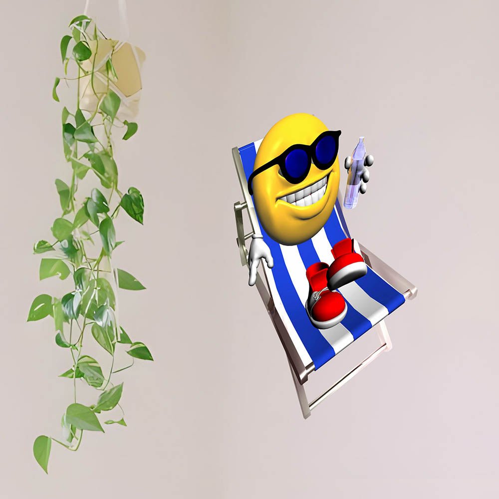 18x24 inch Beach Dot Decal Installed Next to Plant