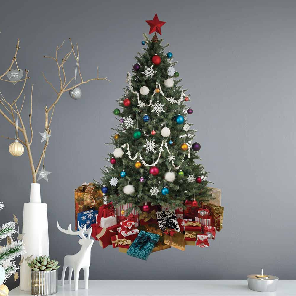 14.5x24 inch Christmas Tree Decal Installed Above Table
