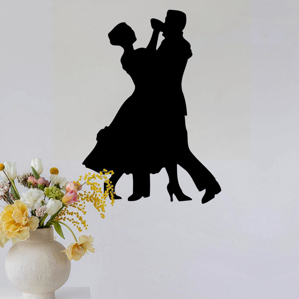 17x24 inch Couple Dancing Silhouette Decal Installed on Wall